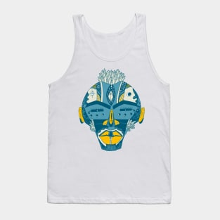 Retro Wave African Mask 4 Tank Top